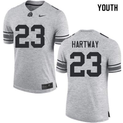 NCAA Ohio State Buckeyes Youth #23 Michael Hartway Gray Nike Football College Jersey OXQ4745AD